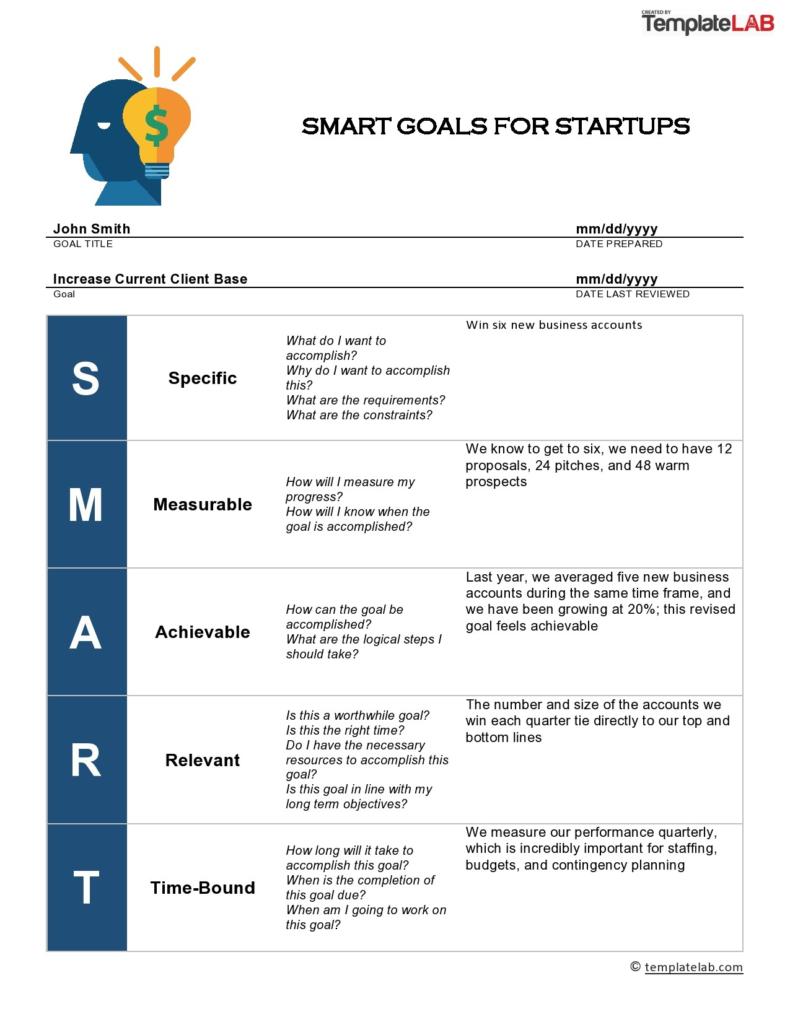 29 SMART Goals Templates Worksheets Word PDF Excel