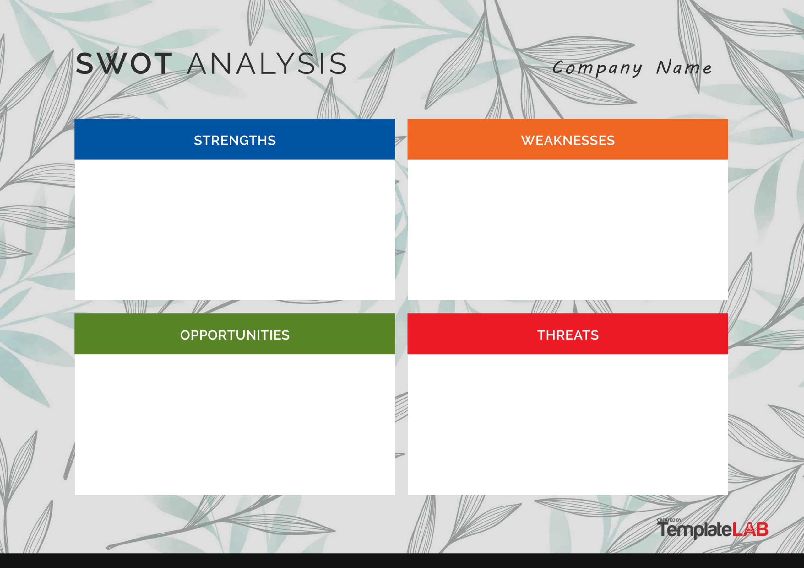 Printable Downloadable Swot Analysis Template