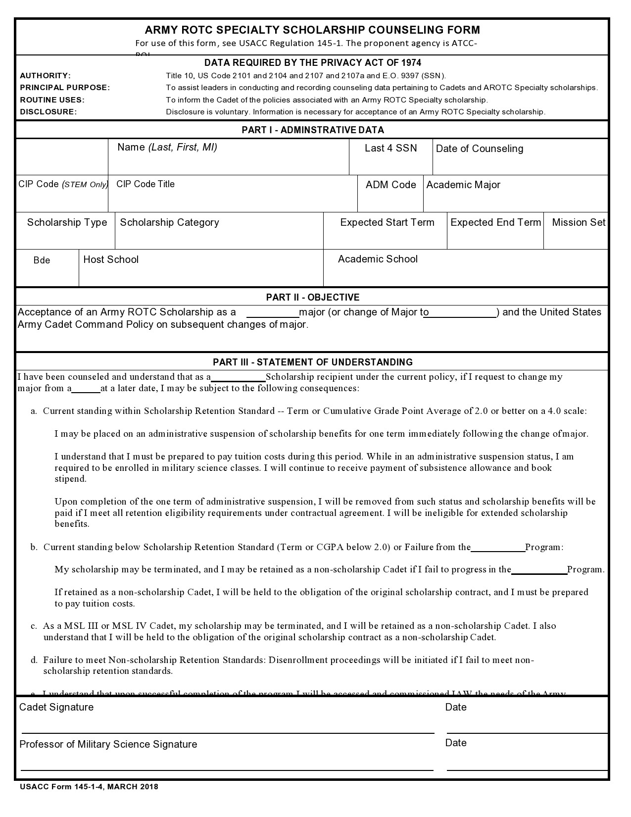 Free army counseling form 04