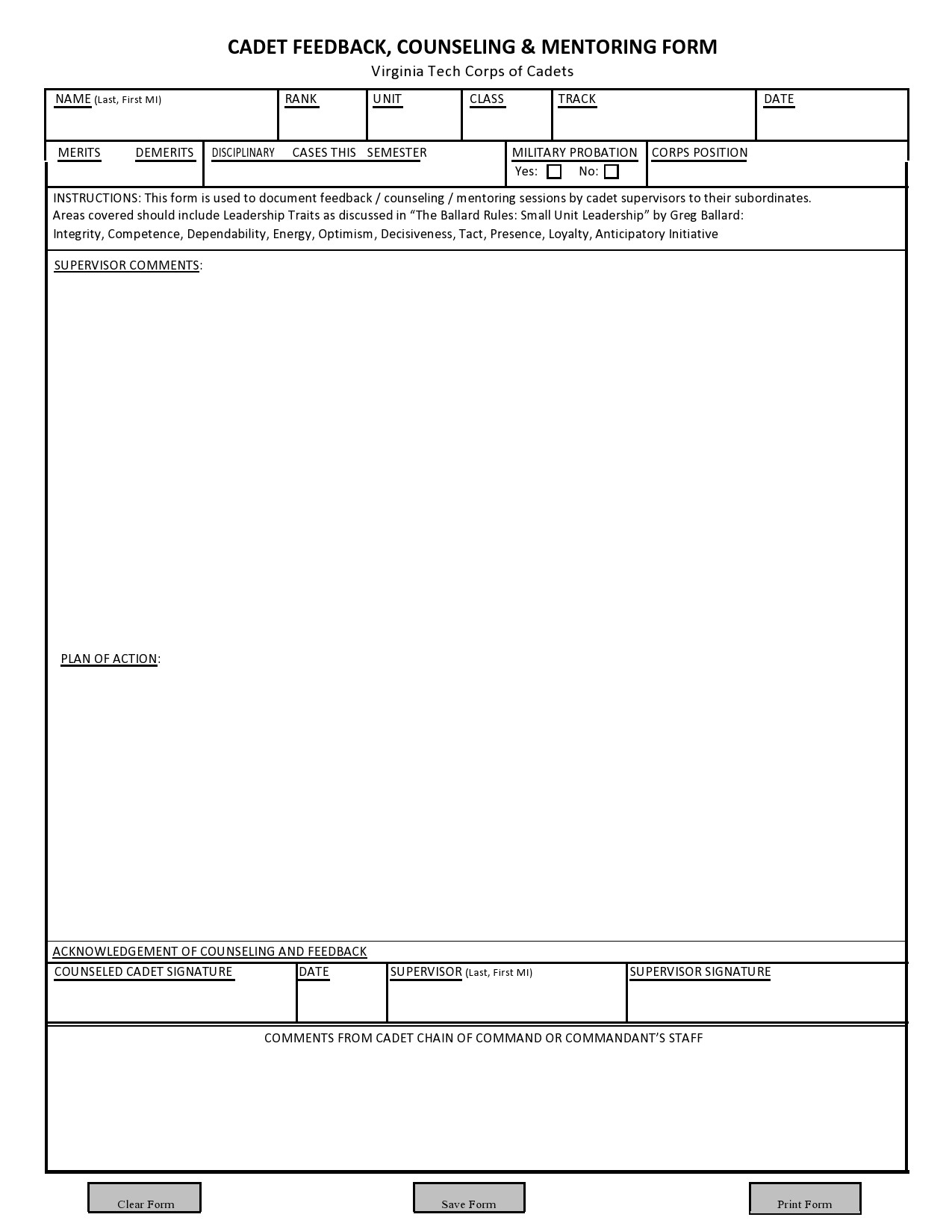 Free army counseling form 22