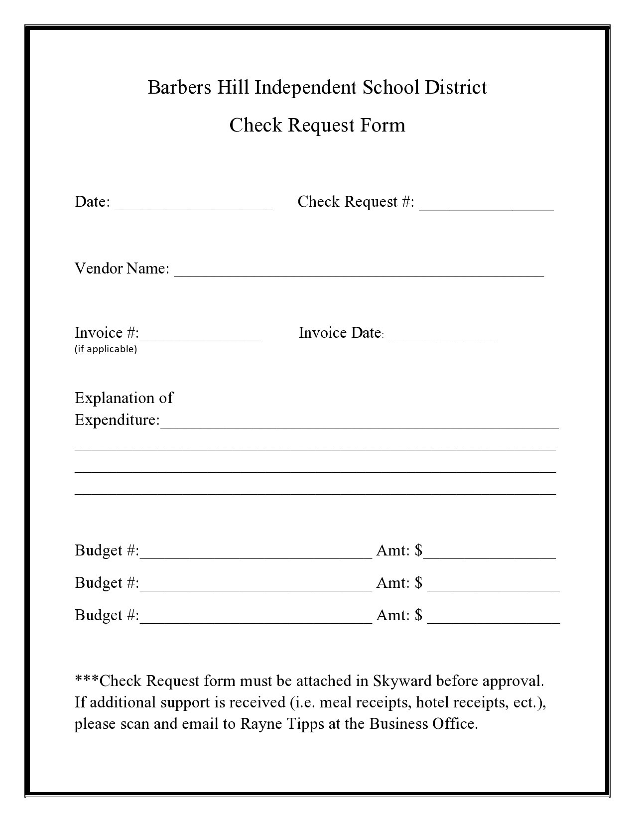 Free check request form 49