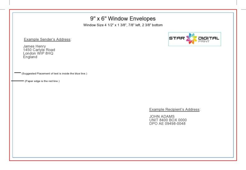 printable address envelope template