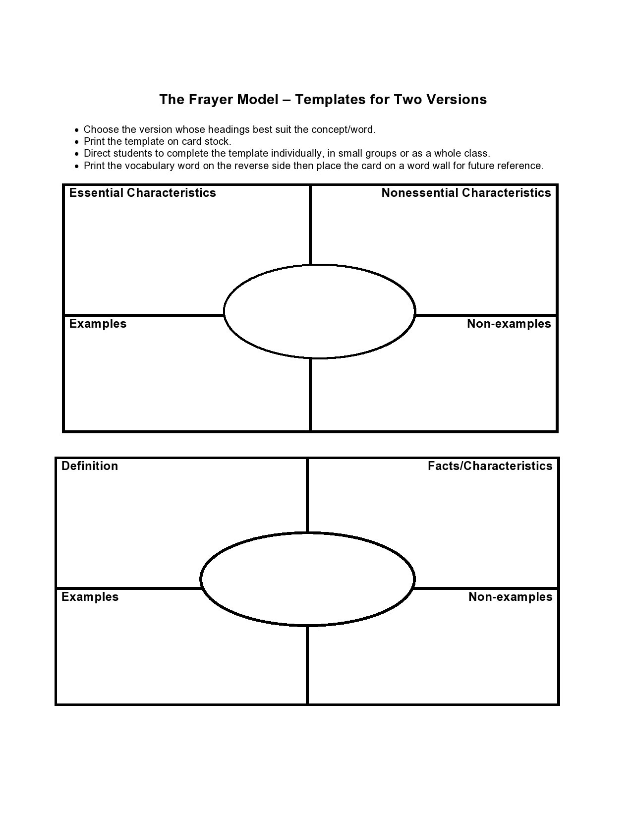 Word Boxes For Vocabulary Pertaining To Vocabulary Words Worksheet Template