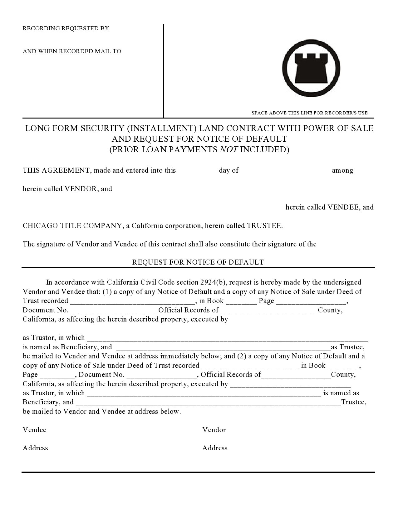 Free land contract form 14