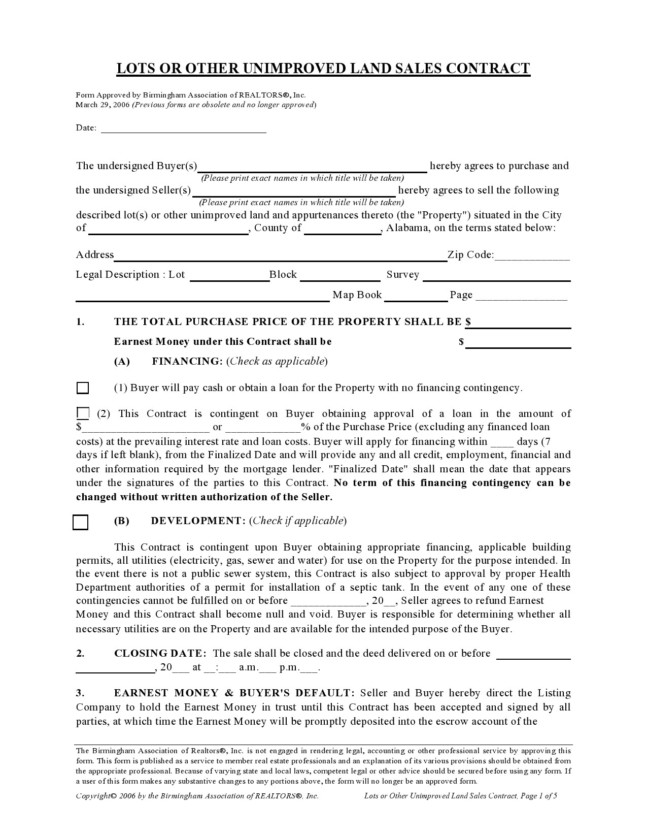Free land contract form 21