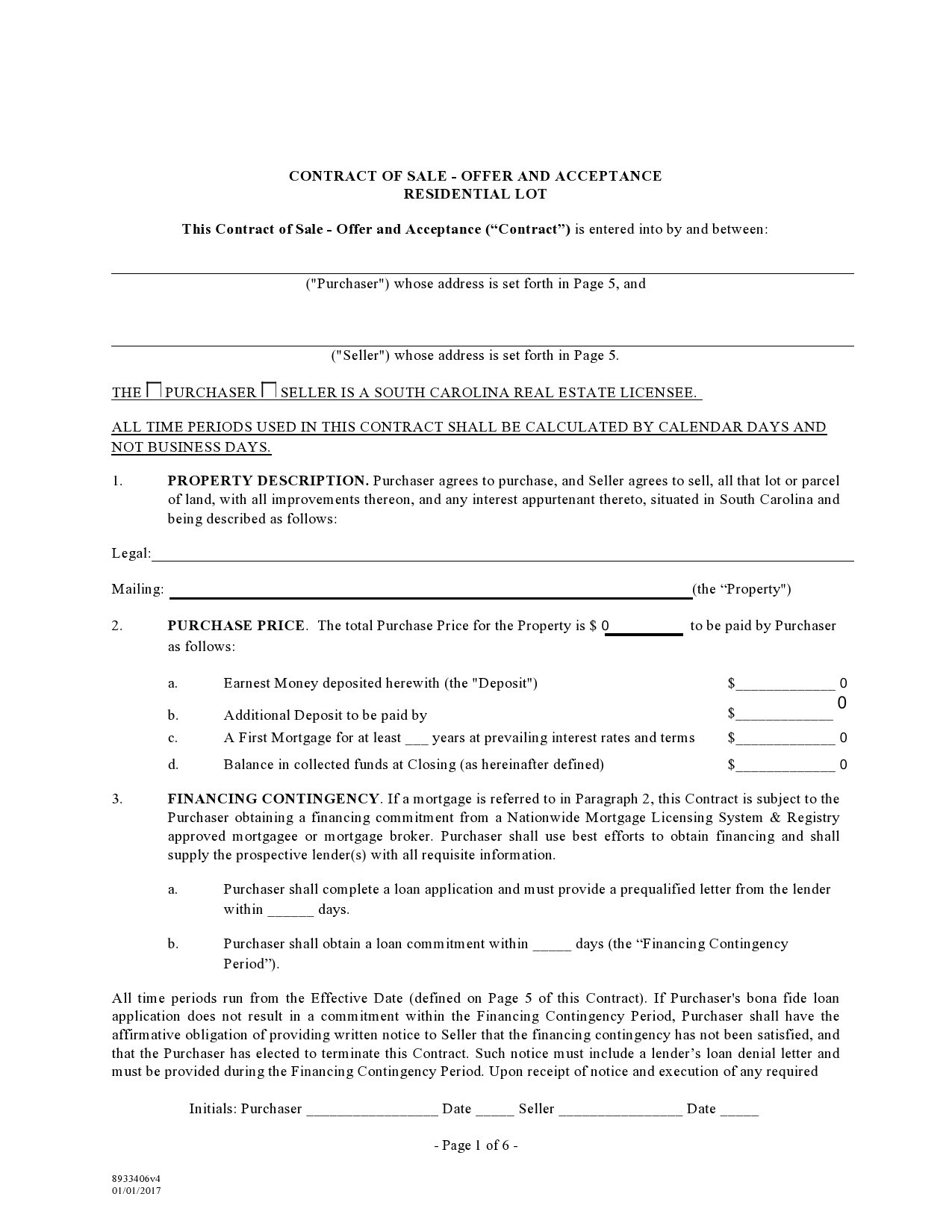Free land contract form 25