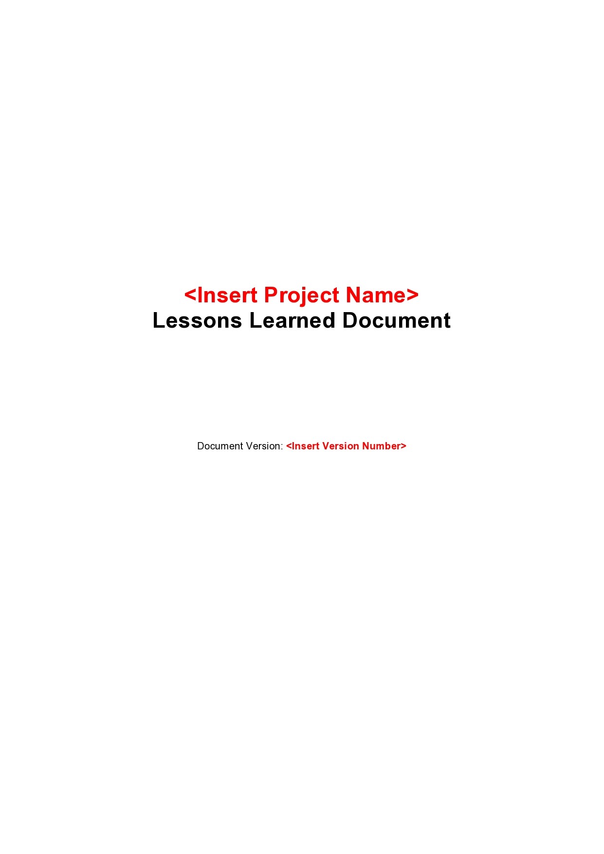Free lessons learned template 03