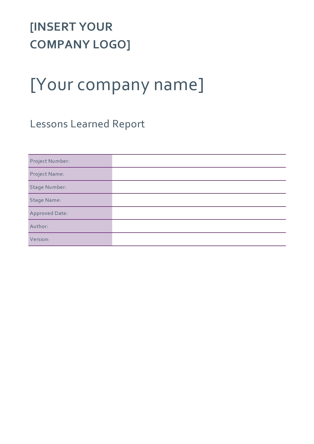 Free lessons learned template 23