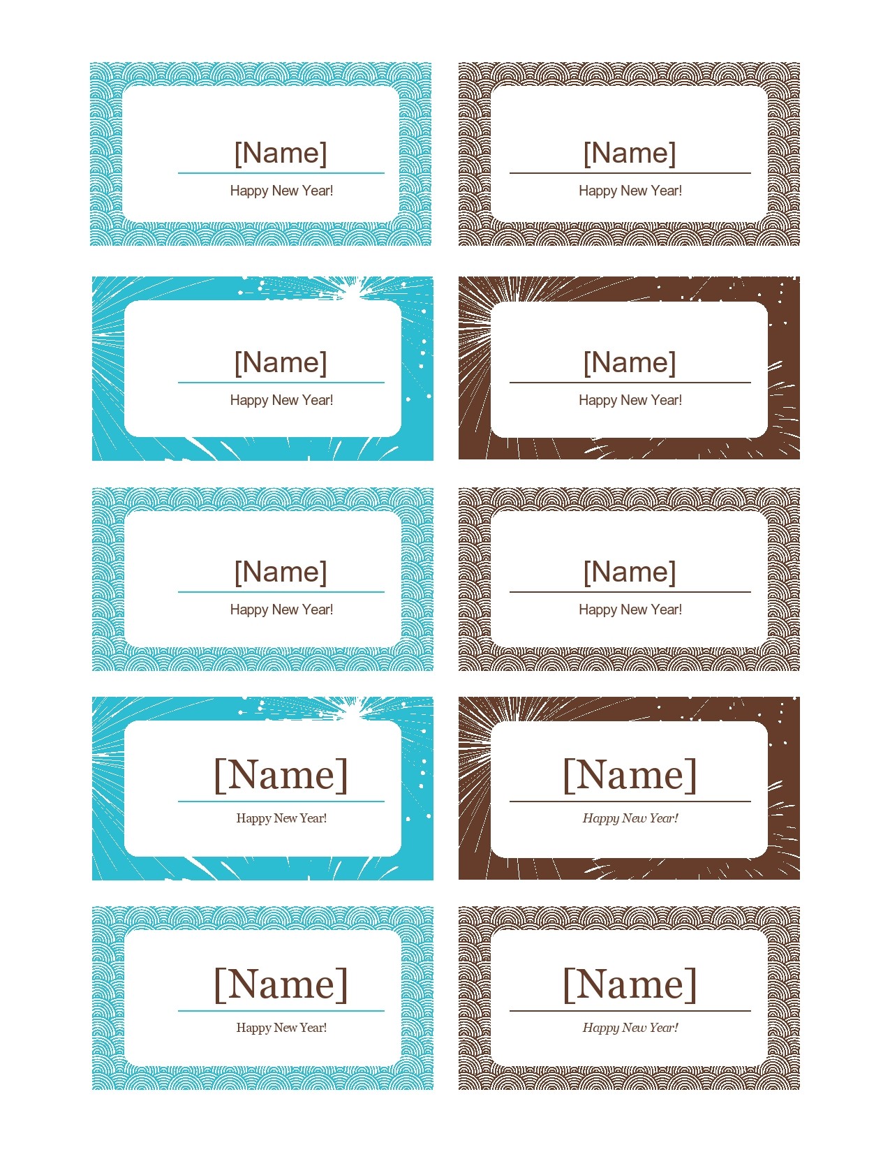 Place Cards Template Free Download