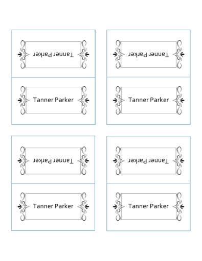 blank place card template free download