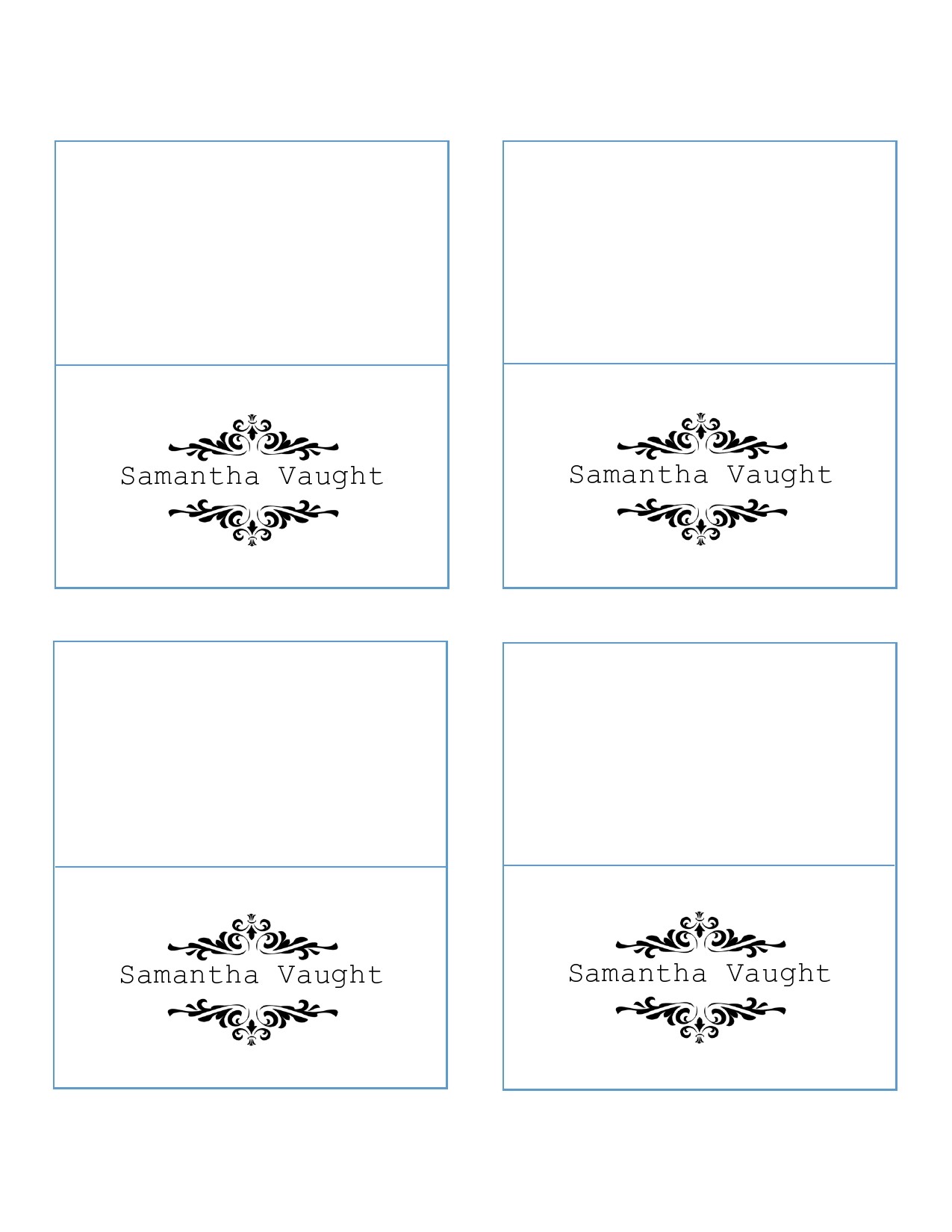 Free Blank Place Card Template Download Free Printable Templates