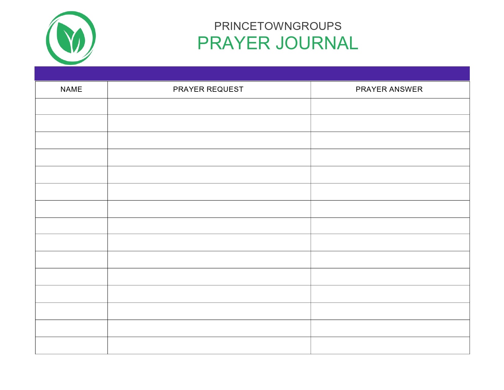 Free prayer journal template 08