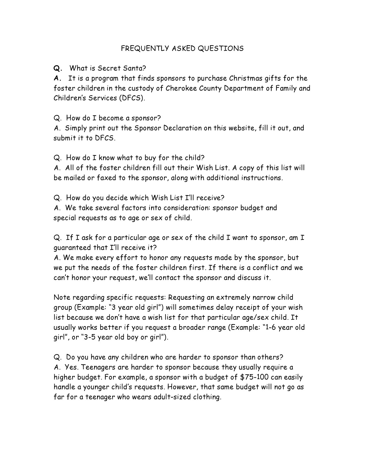Free secret santa questionnaire 05