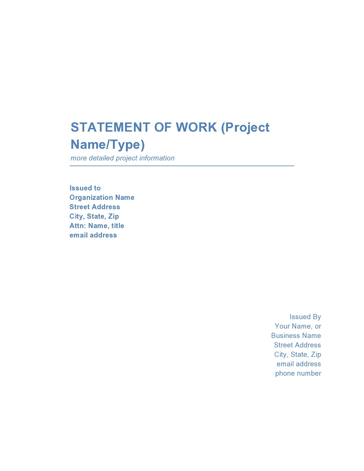 statement of work template research