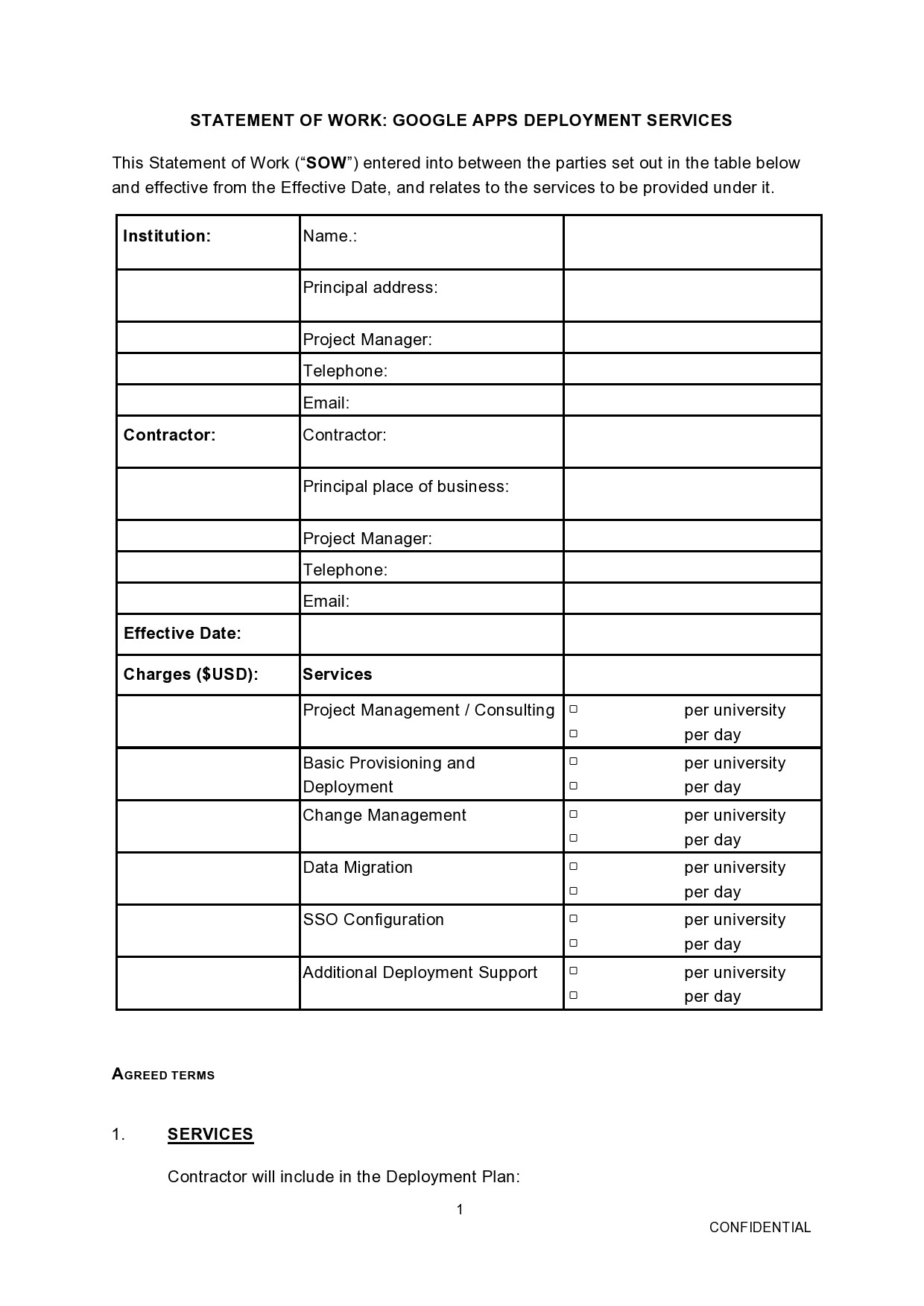 Free statement of work template 21