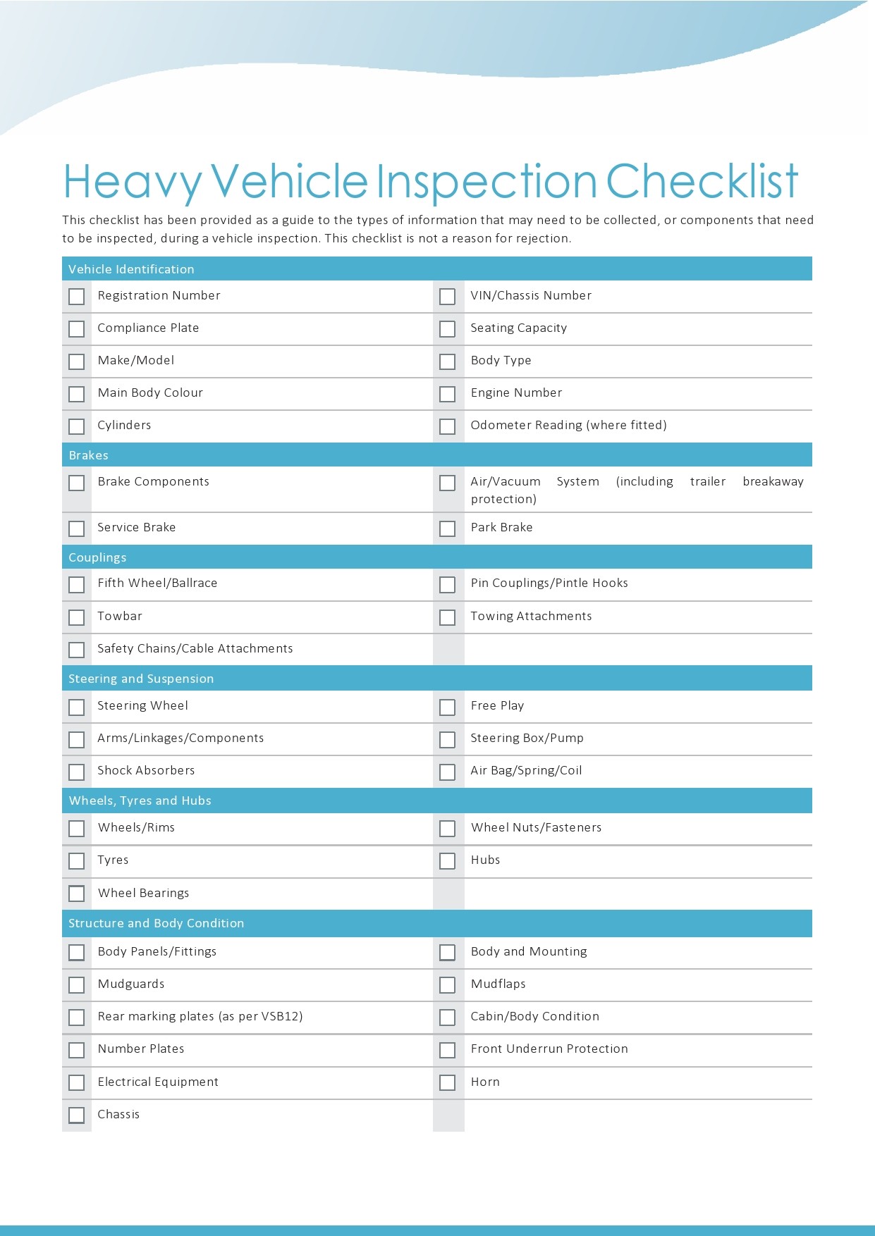 Free vehicle checklist 42