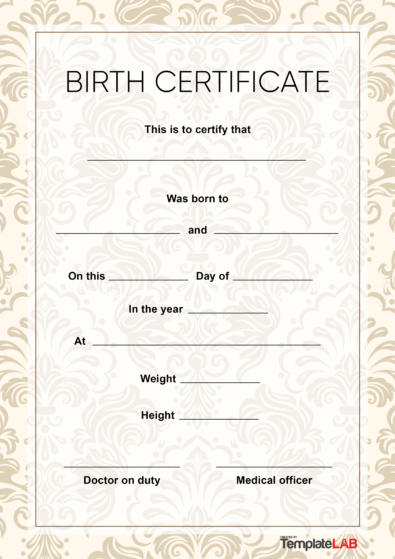 27 Birth Certificate Templates (Word, PPT & PDF) ᐅ TemplateLab