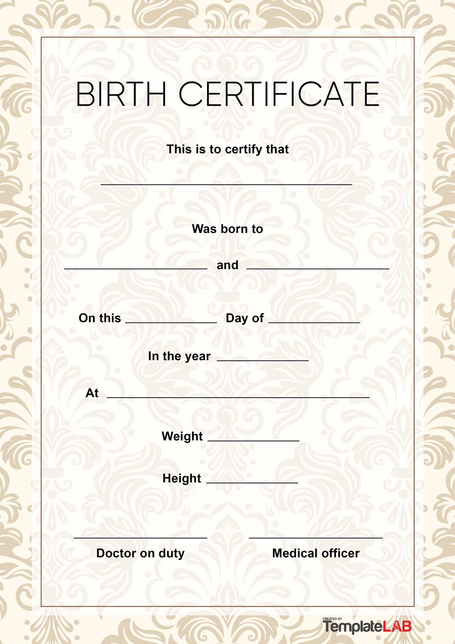 15 Birth Certificate Templates Word Pdf ᐅ Templatelab