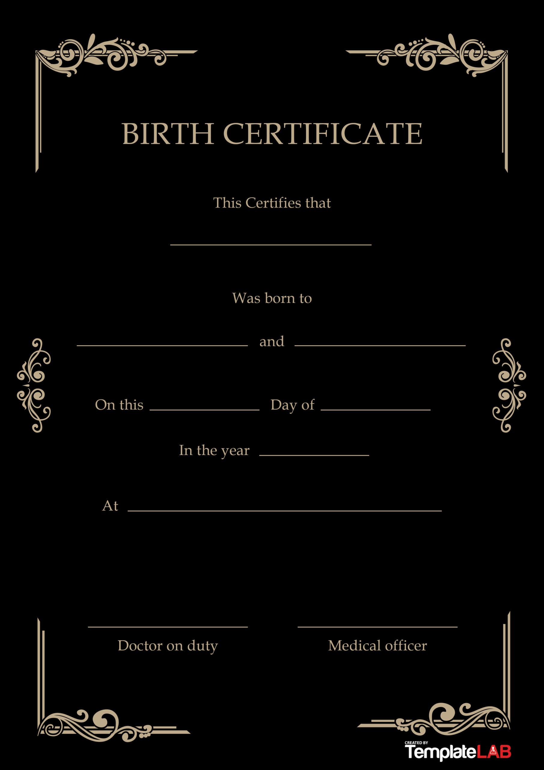 Modèle de certificat de naissance gratuit 12