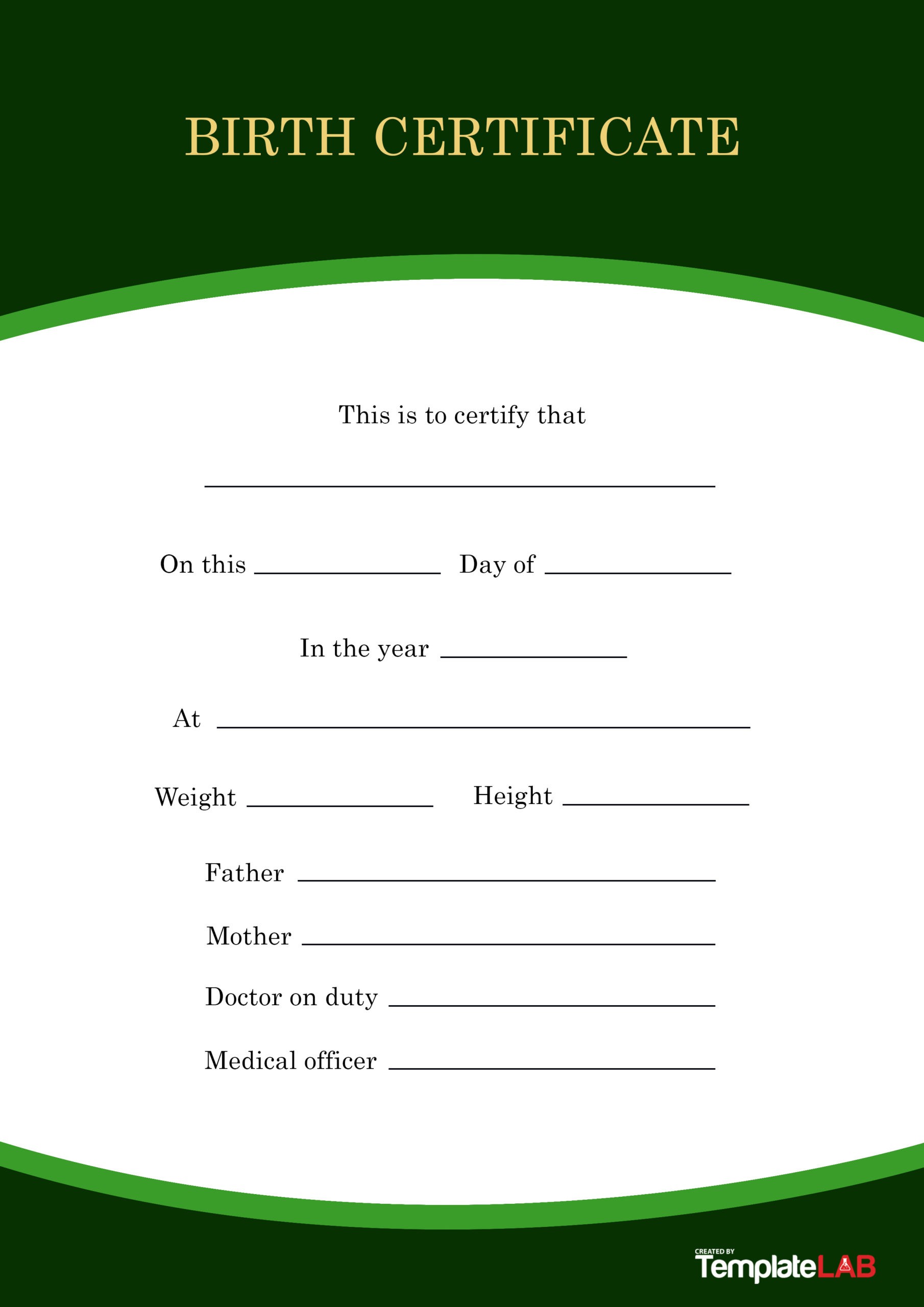 uk birth certificate template