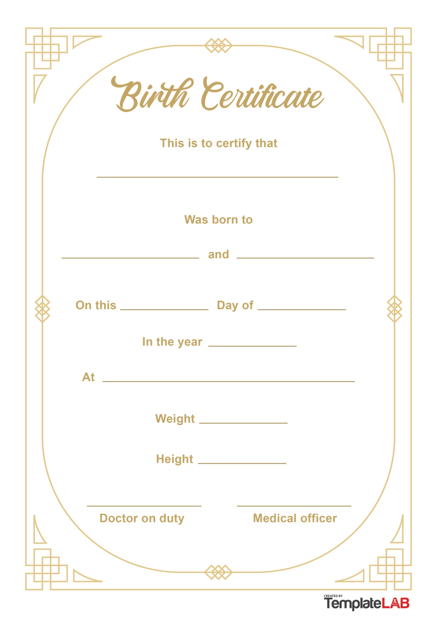 15 Birth Certificate Templates Word Pdf á… Templatelab