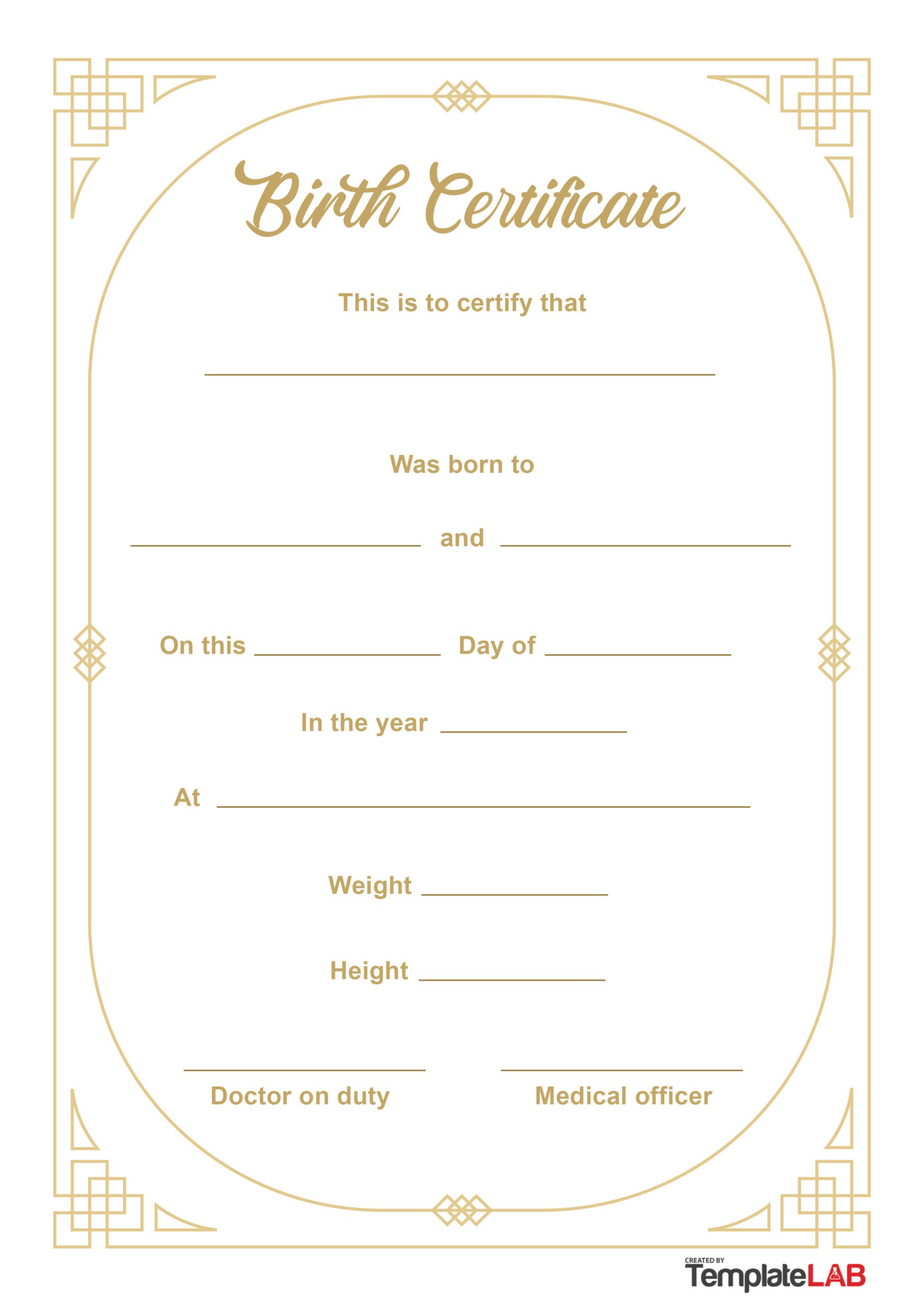 Modèle de certificat de naissance gratuit 14