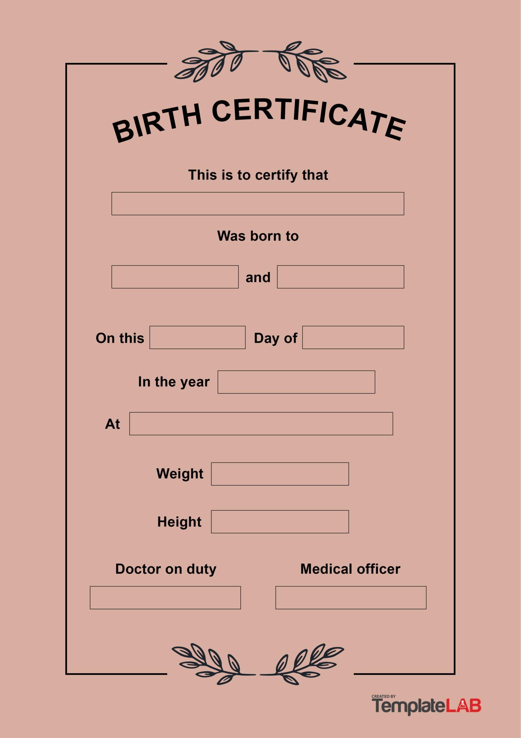 Modèle de certificat de naissance gratuit 15