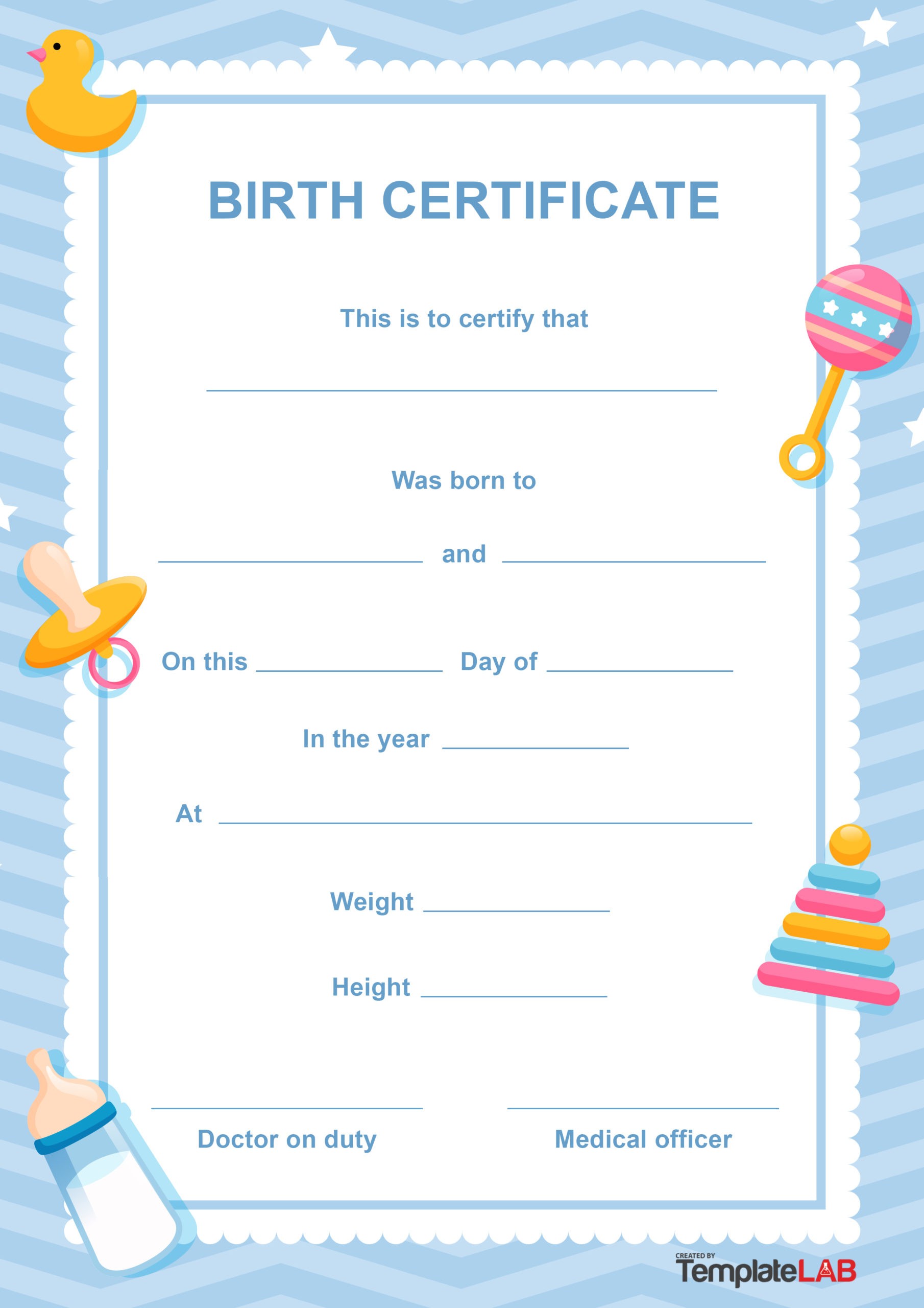 Modèle de certificat de naissance 4