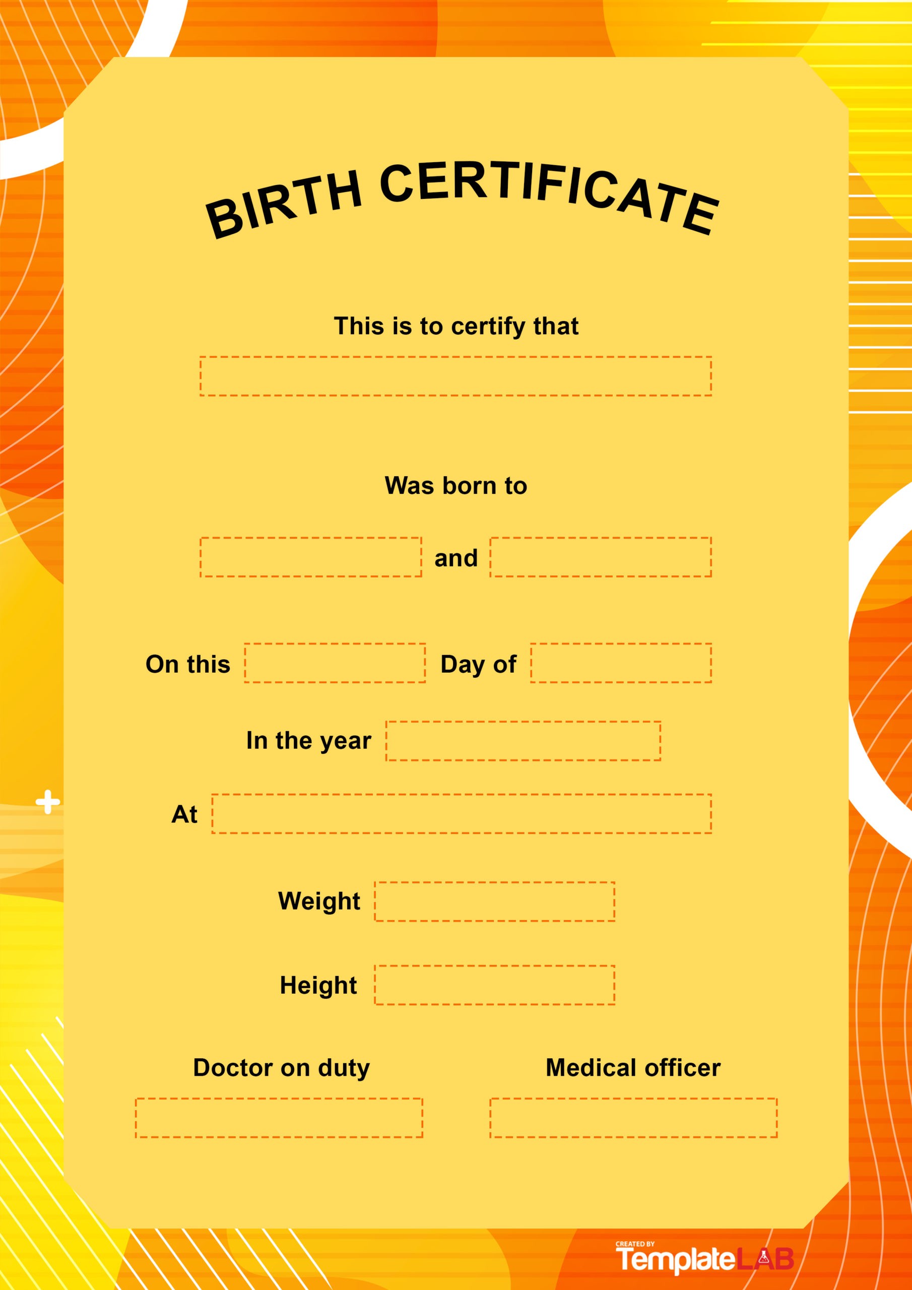 Modèle de certificat de naissance gratuit 6