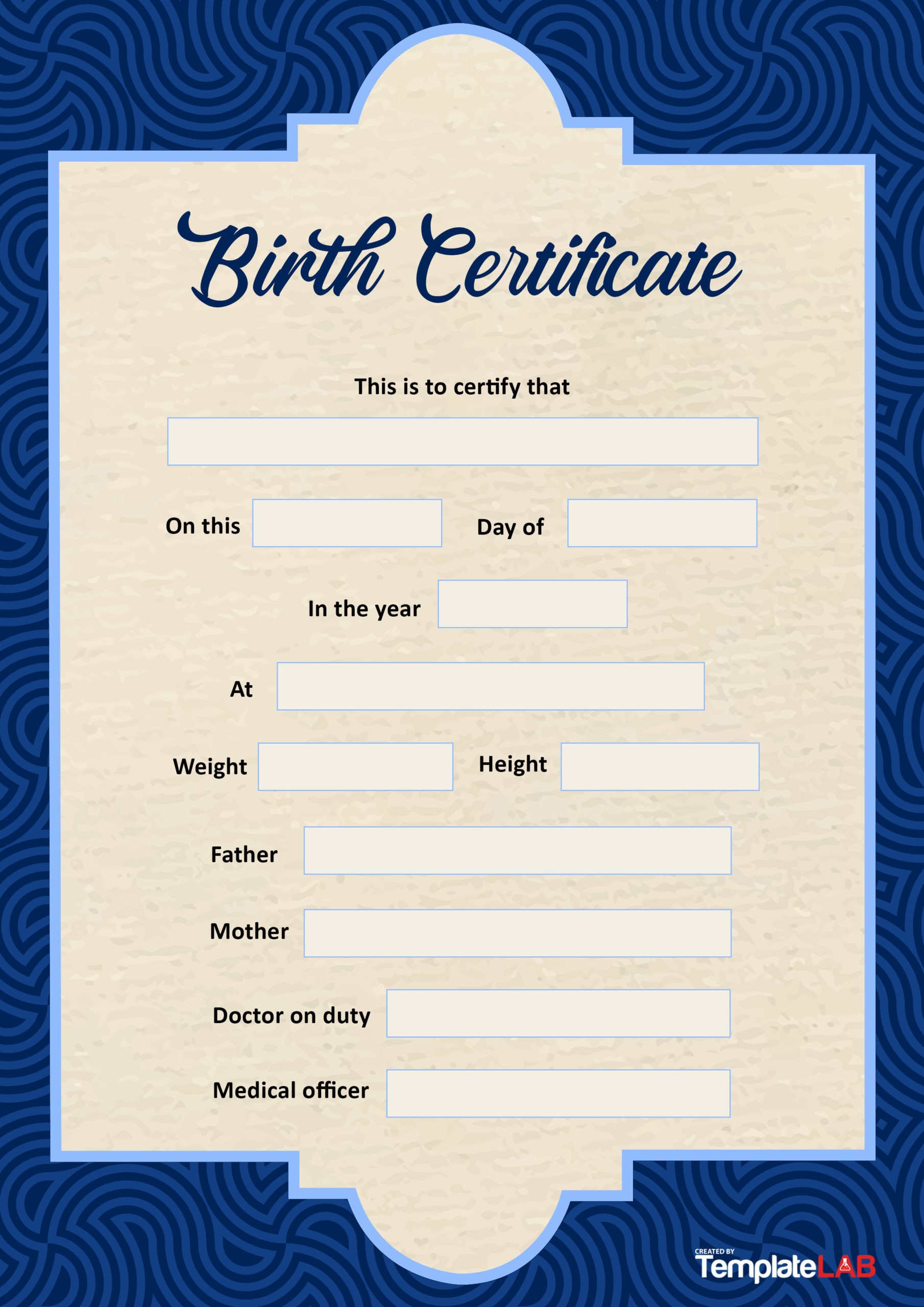 Plantilla de certificado de nacimiento gratis 8