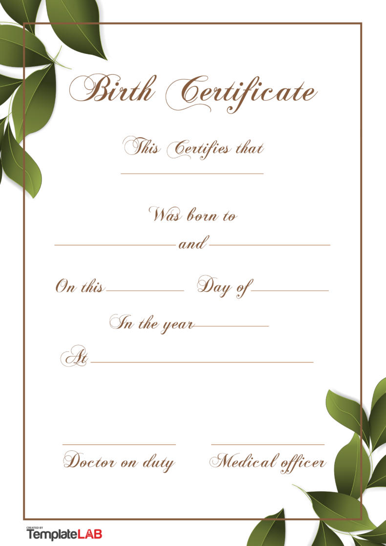 27 Birth Certificate Templates (Word PPT PDF) ᐅ TemplateLab