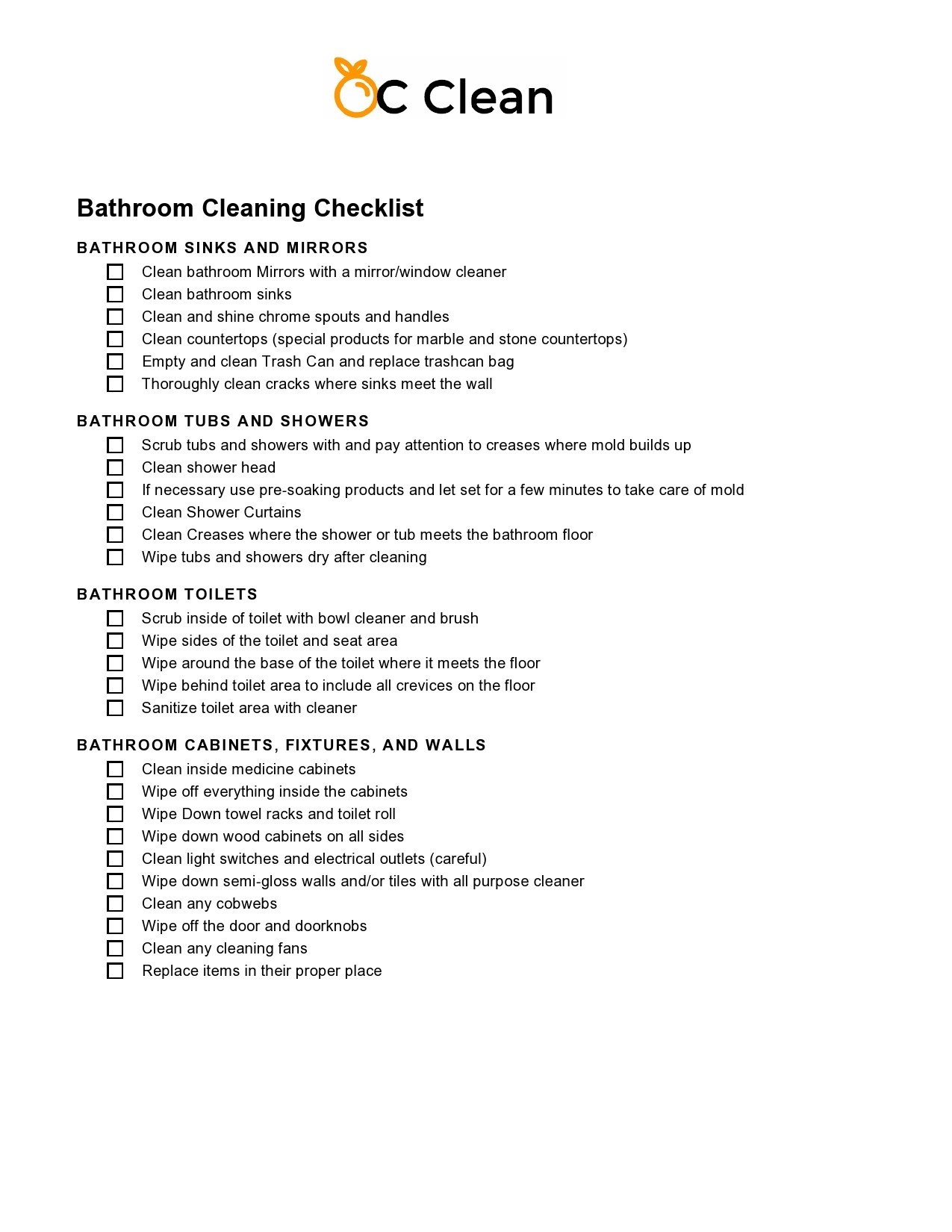 Free bathroom cleaning checklist 02