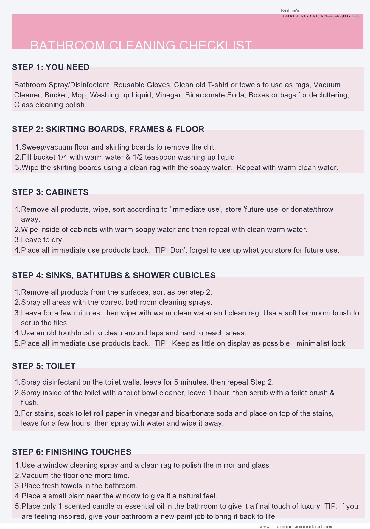 Free bathroom cleaning checklist 06