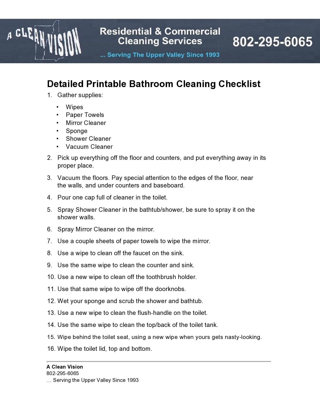 Free bathroom cleaning checklist 09