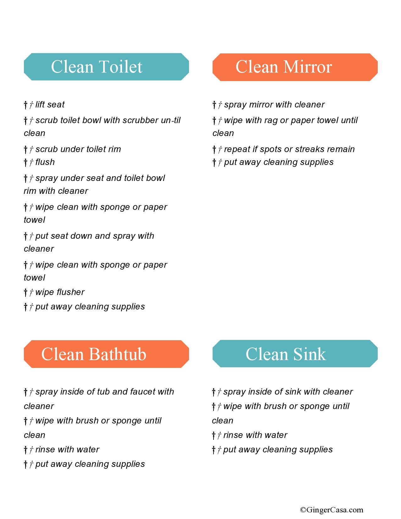 Free bathroom cleaning checklist 18