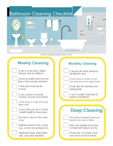 Bathroom Cleaning Checklists
