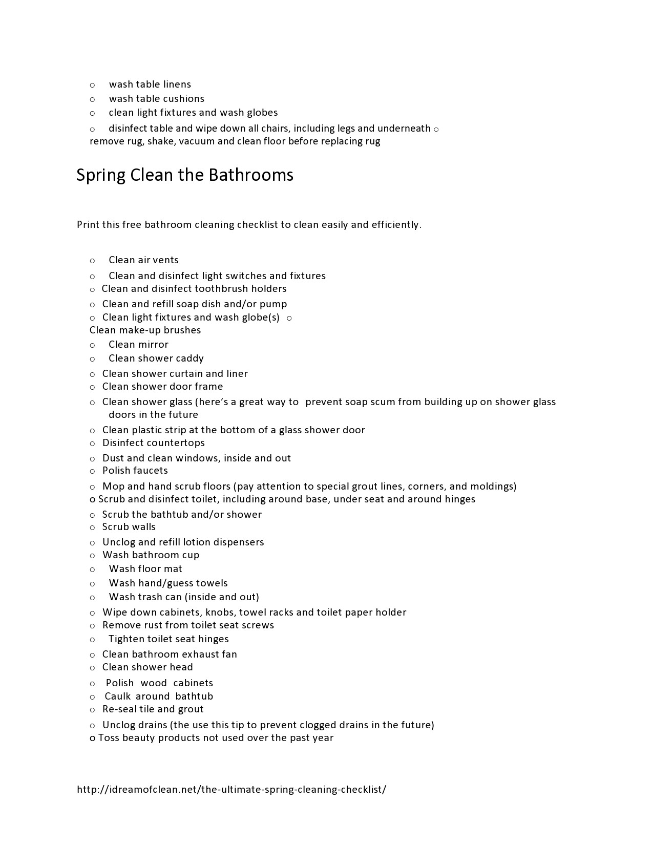 Free bathroom cleaning checklist 46