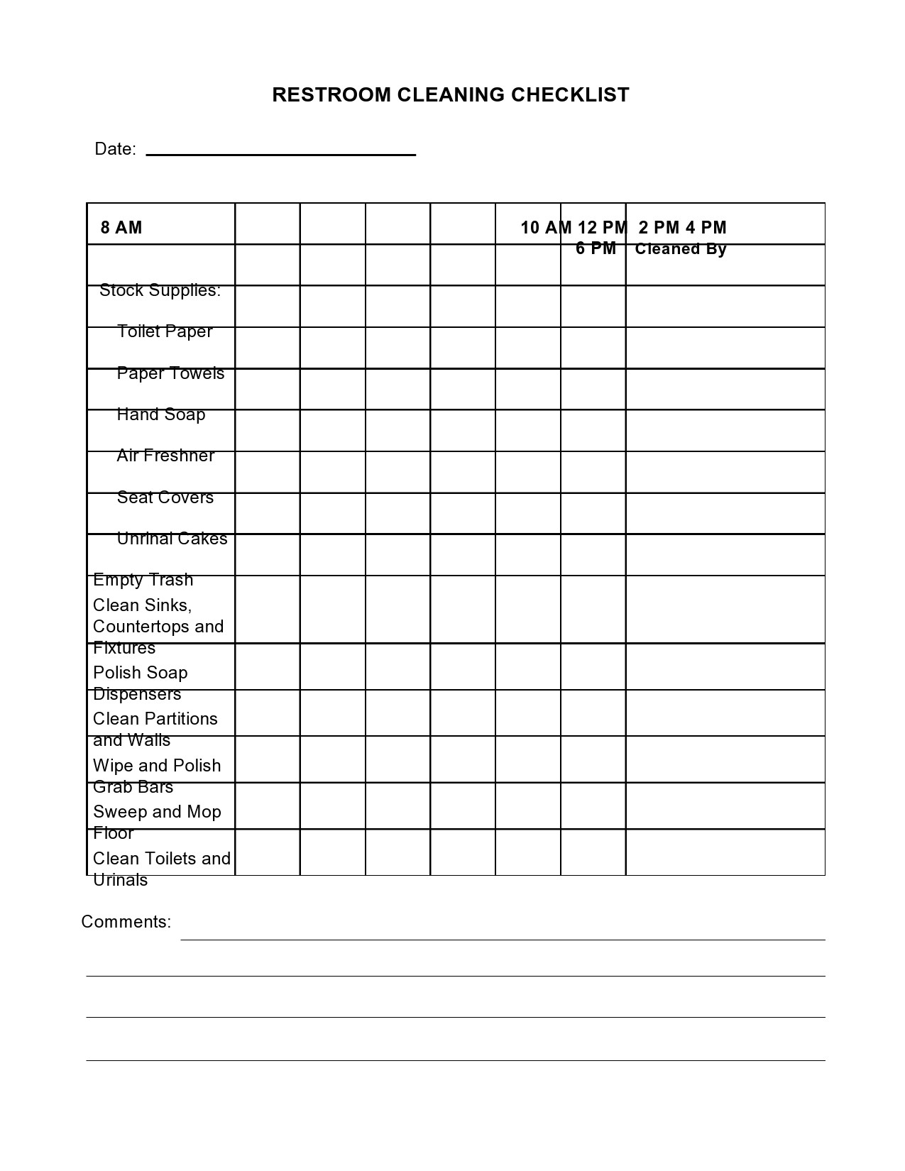 49 Printable Bathroom Cleaning Checklists Word TemplateLab 49 Printable Bathroom Cleaning Checklists Word TemplateLab