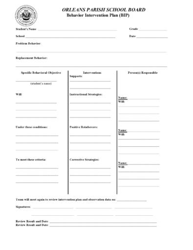 47 Useful Behavior Plan Templates (BIP Examples) ᐅ TemplateLab