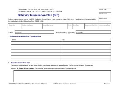 47 Useful Behavior Plan Templates (BIP Examples) ᐅ TemplateLab