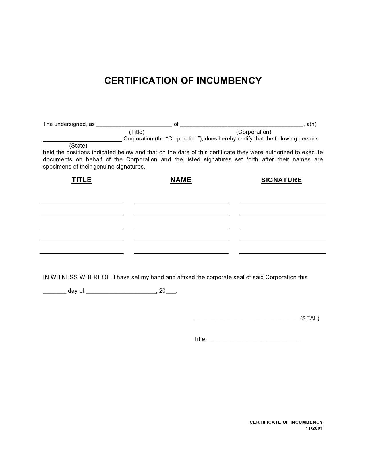 Free certificate of incumbency 07