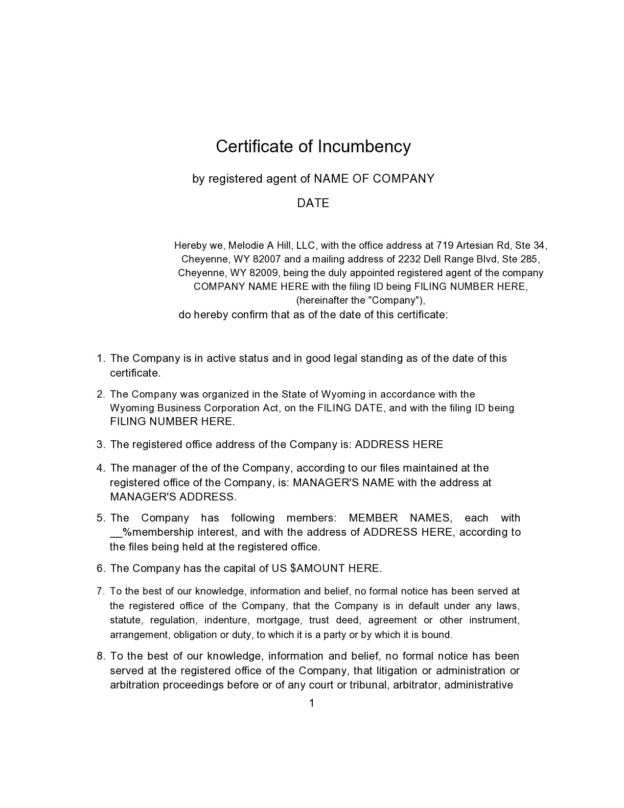 Free certificate of incumbency 47