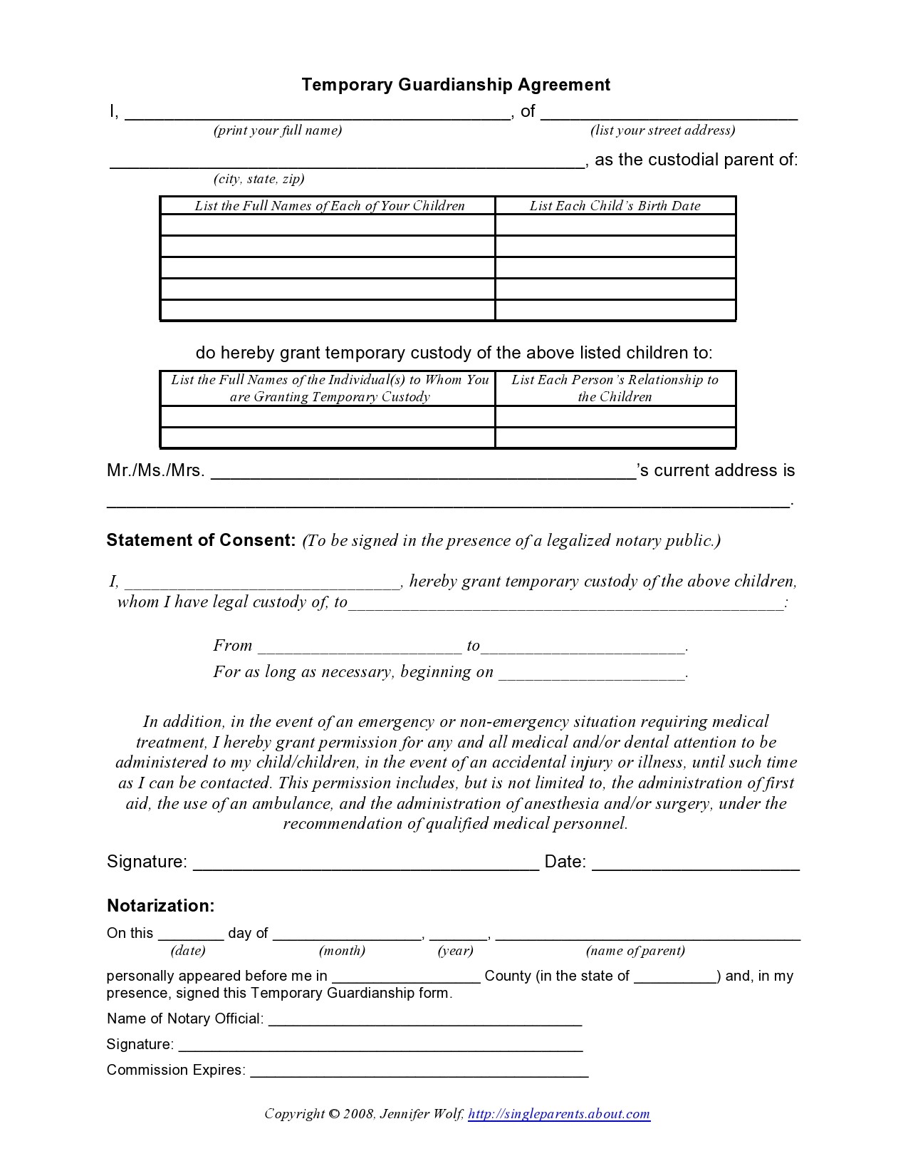 50 Free Guardianship Forms Temporary Permanent Templatelab Porn Sex Picture 5099