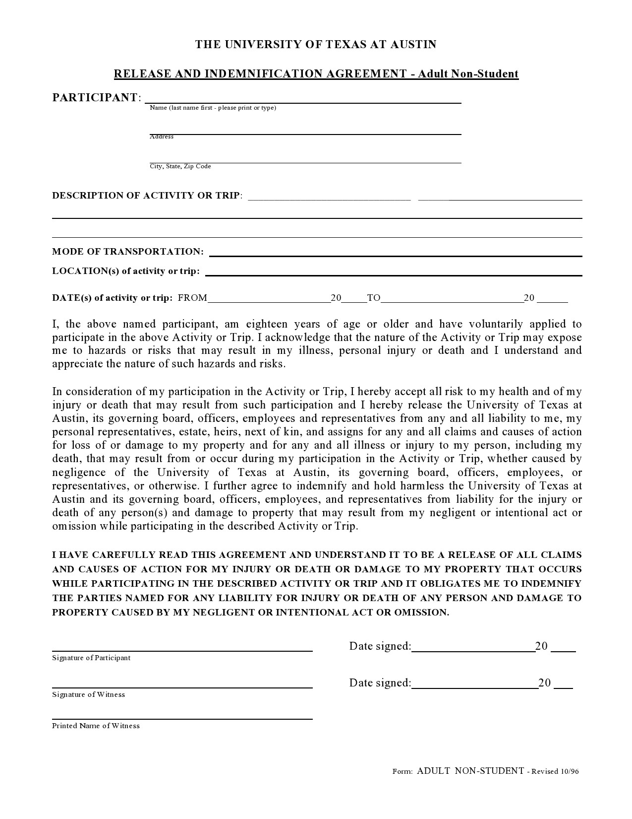 Free indemnification agreement 35