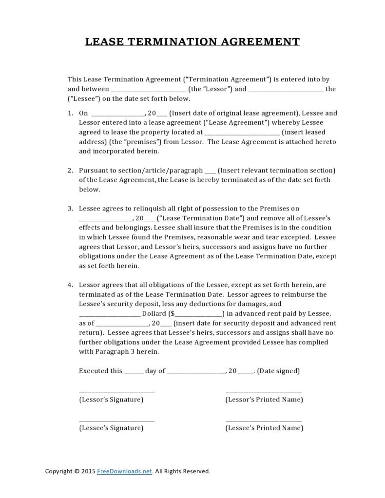 47 Early Lease Termination Letters Agreements ᐅ TemplateLab 47 Early Lease Termination Letters Agreements ᐅ TemplateLab