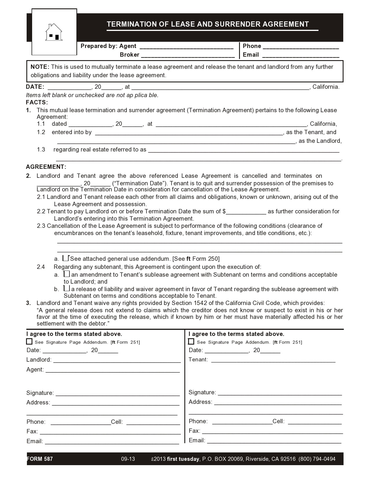 Free lease termination agreement 18