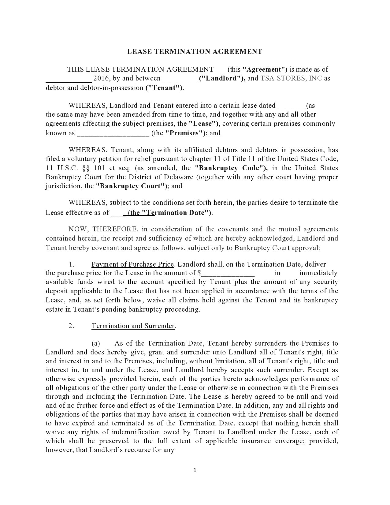 Lease Agreement Termination Letter from templatelab.com