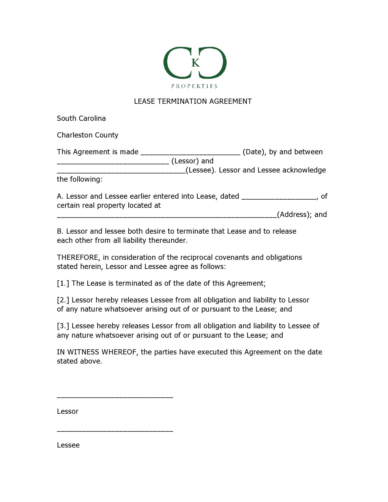 Free lease termination agreement 40