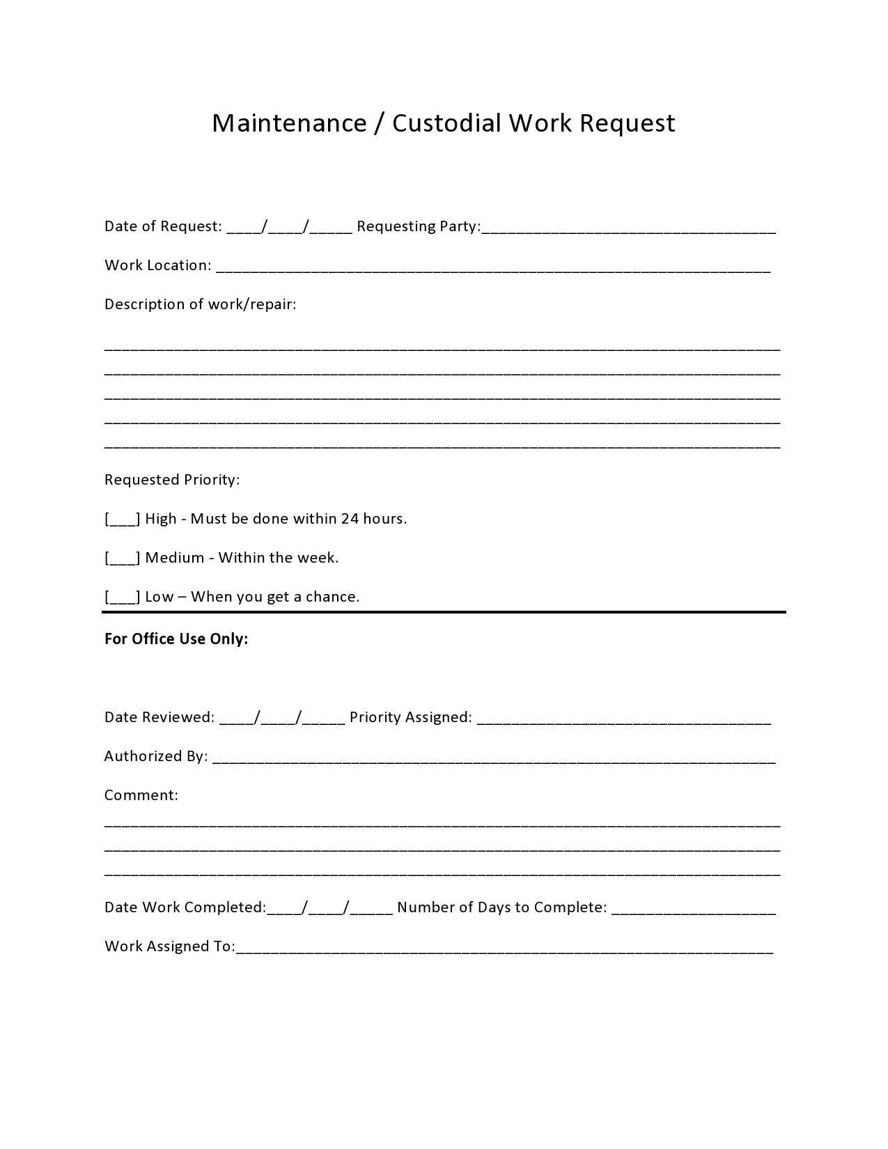 Free maintenance request form 01