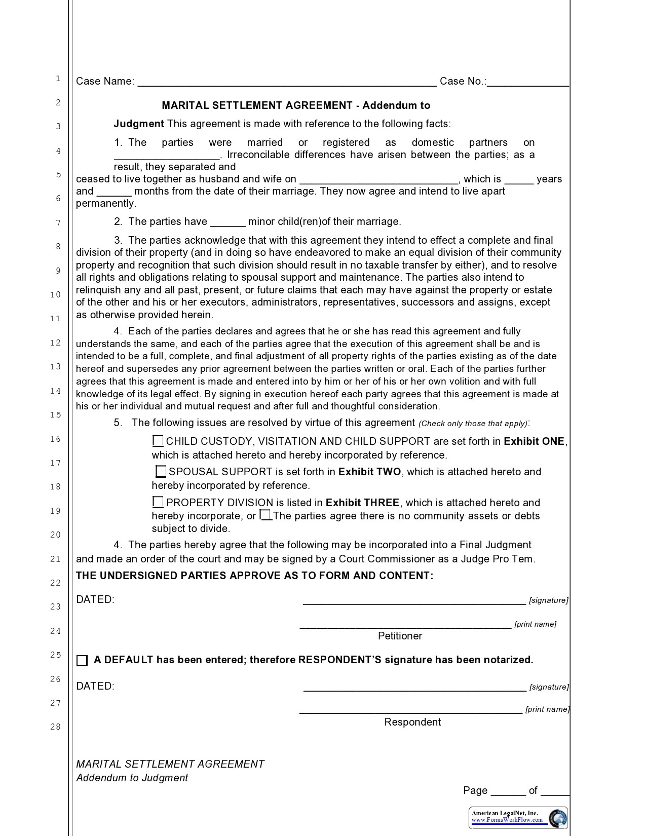 Free marital settlement agreement 12